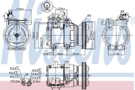 Компресор кондиціонера HYUNDAI GETZ (2002) 1.6 Nissens 89274 (фото 1)