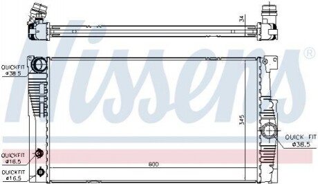 Радиатор системы охлаждения Nissens 60836