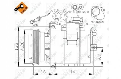 Компресор кондиціонера NRF 32104