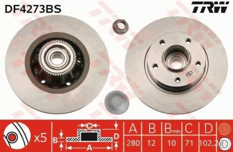 Диск гальмівний TRW DF4273BS