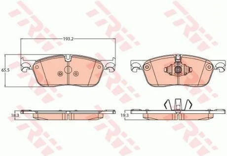 Комплект гальмівних колодок з 4 шт. дисків TRW GDB2119