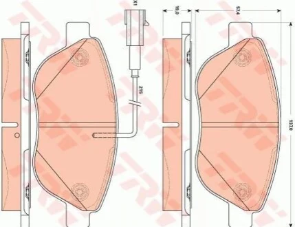 Комплект гальмівних колодок з 4 шт. дисків TRW GDB1879