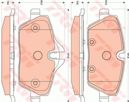 Комплект гальмівних колодок з 4 шт. дисків TRW GDB1870