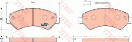 Комплект гальмівних колодок з 4 шт. дисків TRW GDB1703