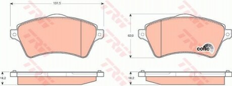 Комплект гальмівних колодок з 4 шт. дисків TRW GDB1473