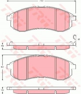 Комплект гальмівних колодок з 4 шт. дисків TRW GDB3380