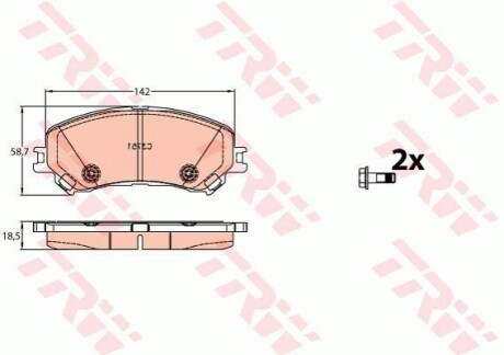 Комплект гальмівних колодок з 4 шт. дисків TRW GDB2152