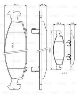 Комплект гальмівних колодок з 4 шт. дисків Bosch 0986424666