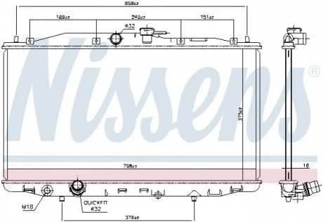 Радіатор системы охолодження Nissens 68604