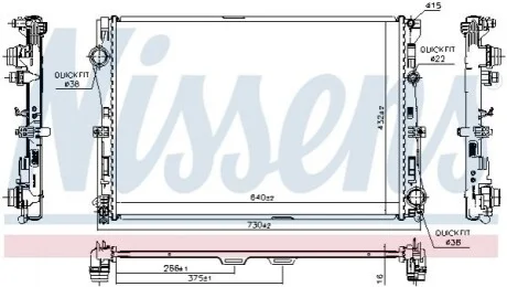 Радіатор системы охолодження Nissens 627029
