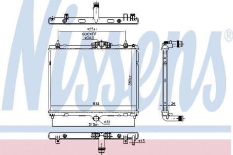 Радіатор системы охолодження Nissens 606055