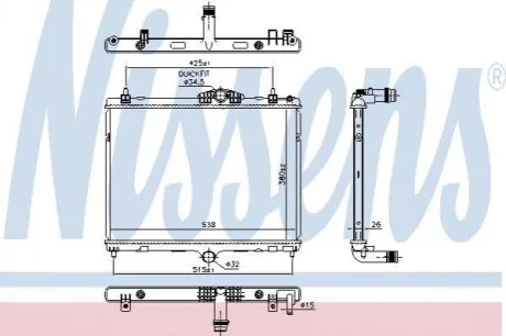 Радіатор системы охолодження Nissens 606055