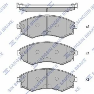 Комплект гальмівних колодок з 4 шт. дисків SANGSIN SP1054-F