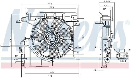 Вентилятор охолодження двигуна Nissens 85939