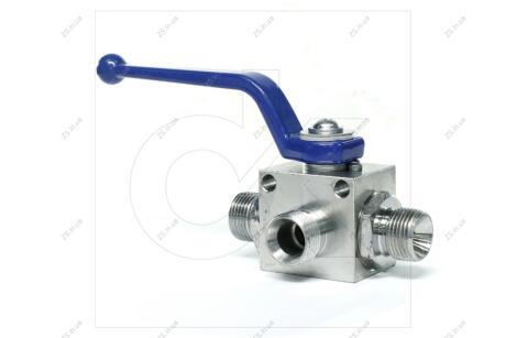 Кран шаровый гидравлический 3-х ходовой S24хS24хS24 (М20x1,5-М20x1,5-М20x1,5) <> ДК DK-9003 (фото 1)