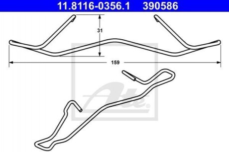 Пружина тормозных колодок ATE 11.8116-0356.1