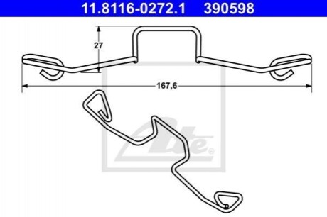 Пружина тормозных колодок ATE 11.8116-0272.1