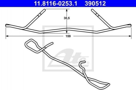 Пружина гальмівних колодок ATE 11.8116-0253.1