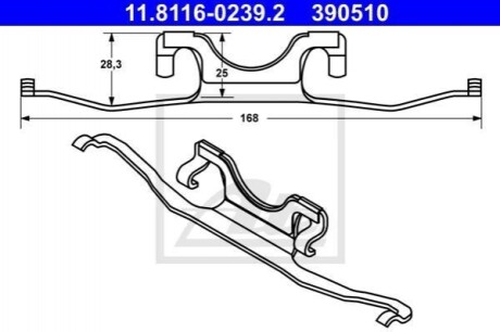 Пружина гальмівних колодок ATE 11.8116-0239.2 (фото 1)
