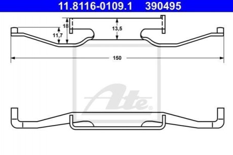 Пружина гальмівних колодок ATE 11.8116-0109.1