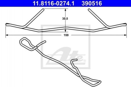 Комплект монтажний колодок ATE 11.8116-0274.1