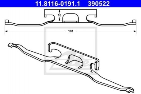 Комплект монтажних колодок ATE 11.8116-0191.1