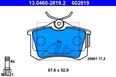 Колодки гальмівні ATE 13.0460-2819.2