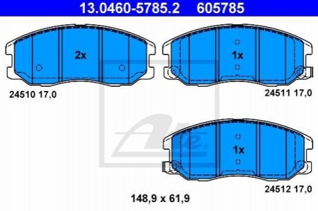 Гальмівні колодки ATE 13.0460-5785.2