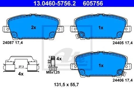 Тормозные колодки ATE 13.0460-5756.2