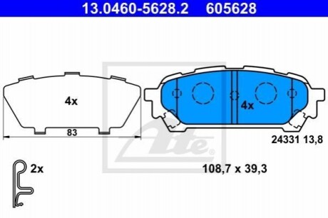 Гальмівні колодки ATE 13.0460-5628.2