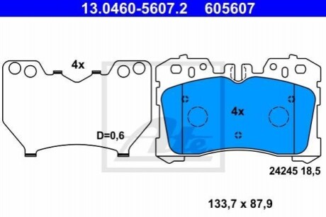 Гальмівні колодки ATE 13.0460-5607.2