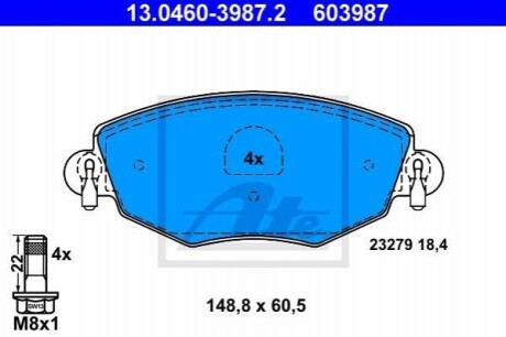 Гальмівні колодки ATE 13.0460-3987.2