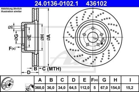 Диск гальмівний ATE 24.0136-0102.1