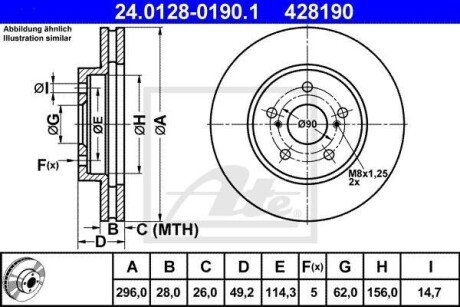 Диск гальмівний ATE 24.0128-0190.1