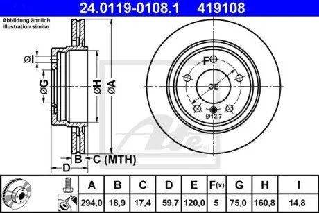 Гальмівний диск ATE 24.0119-0108.1
