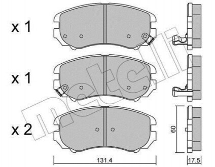 Комплект гальмівних колодок з 4 шт. дисків METELLI 22-0503-0