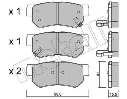 Комплект гальмівних колодок з 4 шт. дисків METELLI 22-0365-0