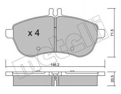 Комплект гальмівних колодок METELLI 22-0665-0