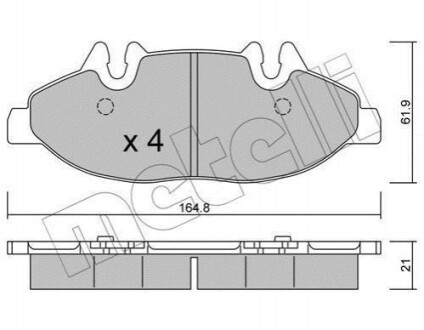 Комплект гальмівних колодок METELLI 22-0575-0