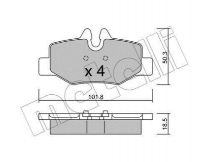 Комплект гальмівних колодок METELLI 22-0576-0