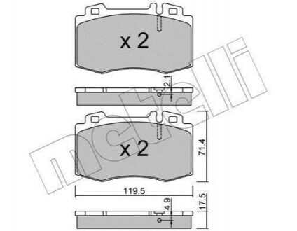 Комплект гальмівних колодок METELLI 22-0563-5