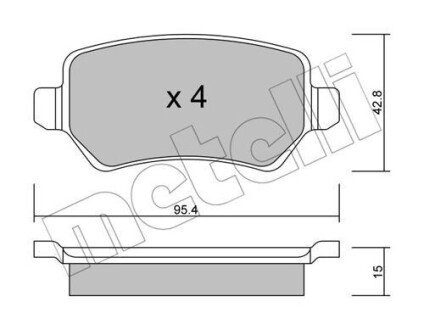 Комплект гальмівних колодок METELLI 22-0542-1