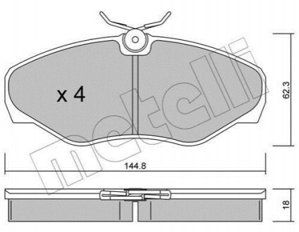 Комплект гальмівних колодок METELLI 22-0338-2