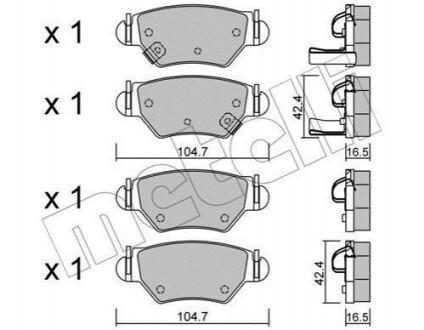 Комплект гальмівних колодок METELLI 22-0259-0