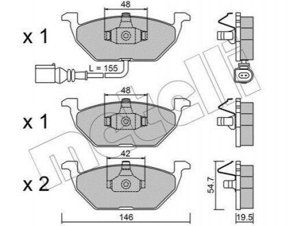 Комплект тормозных колодок METELLI 22-0211-2