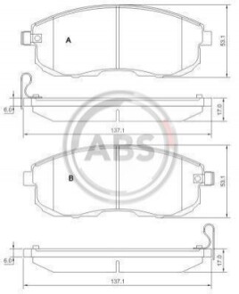 Колодка гальм. диск. NISSAN CUBE 1.5DCI 10-,TIIDA 1.5DCI-1.8 07-;SUZUKI SX4 06-передн. (ABS) A.B.S. 37648