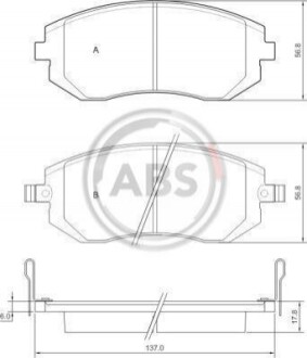 Колодка тормозов. диск. Forester/XV/BRZ/Impreza/Outback/Legacy/GT 86 (09-18) передн. (выр-во ABS) A.B.S. 37446