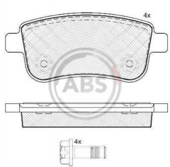 Колодка гальм. диск. RENAULT GRAND SCENIC III 1.4-2.0 09-, MEGANE III 08- задн. (ABS) A.B.S. 37732