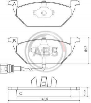 Колодка гальм. диск. AUD/SEAT/SKODA/VW A3/LEON/FABIA/OCTAVIA/BORA/GOLF передн. (ABS) A.B.S. 37155