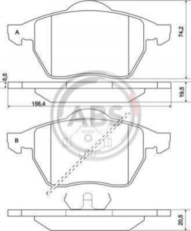 Колодка гальм. диск. AUDI/FORD/SEAT/VW A3/TT/GALAXY/ALHAMBRA/SHARAN передн. (ABS) A.B.S. 36898 (фото 1)